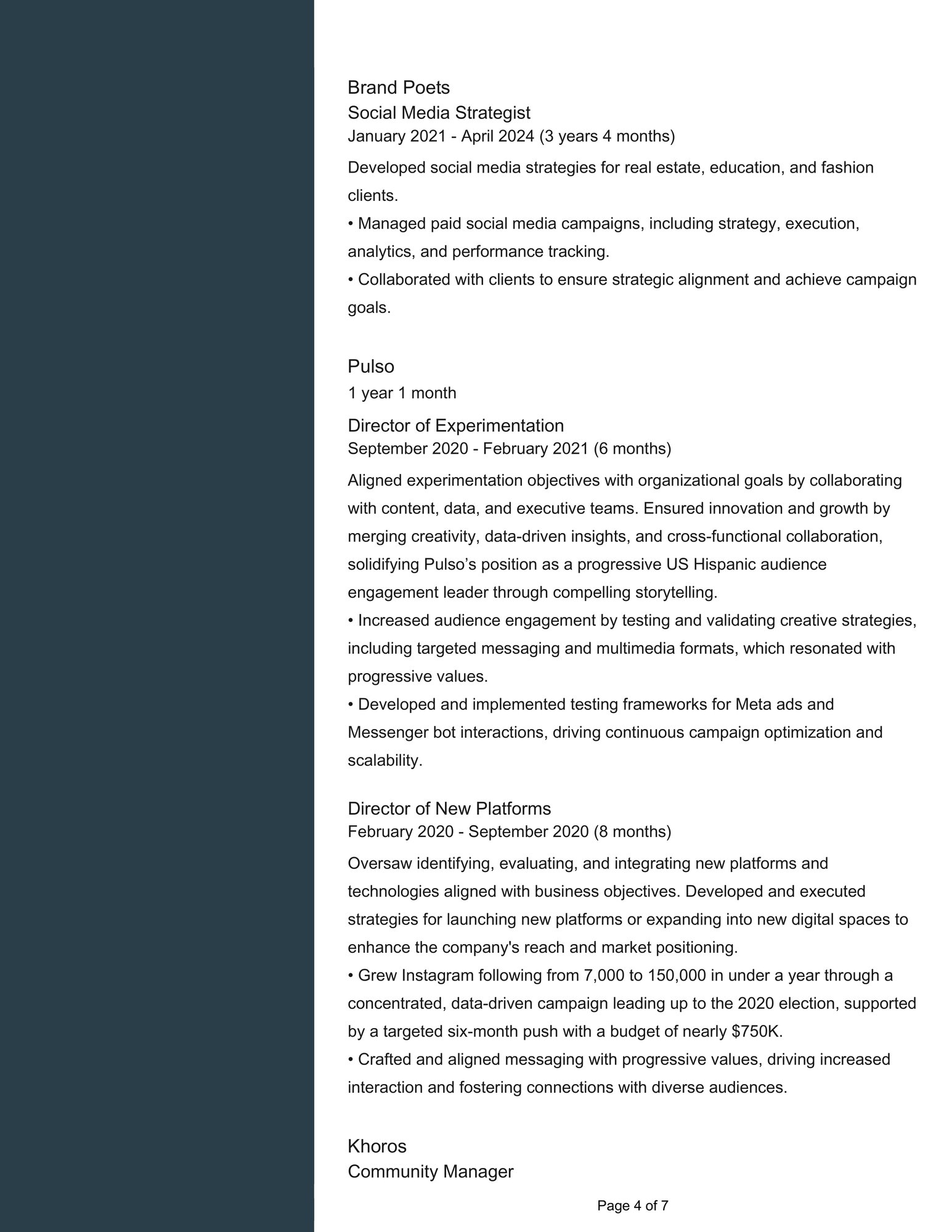 Resume of Romina Massa, AI-Powered Digital Marketing Strategist. Clean, modern layout with bold section headings. The header includes name, title, and contact information. Sections include: Summary highlighting AI-driven and human-centered marketing; Core Competencies such as ethical AI, growth strategy, and emotionally intelligent lead generation; Experience including leadership roles at SAIC, BETAH, and freelance consulting; Notable Achievements with quantifiable marketing impact; Education and Certifications; and Technical Skills. Overall, the resume emphasizes strategic storytelling, performance optimization, and data-backed marketing leadership.